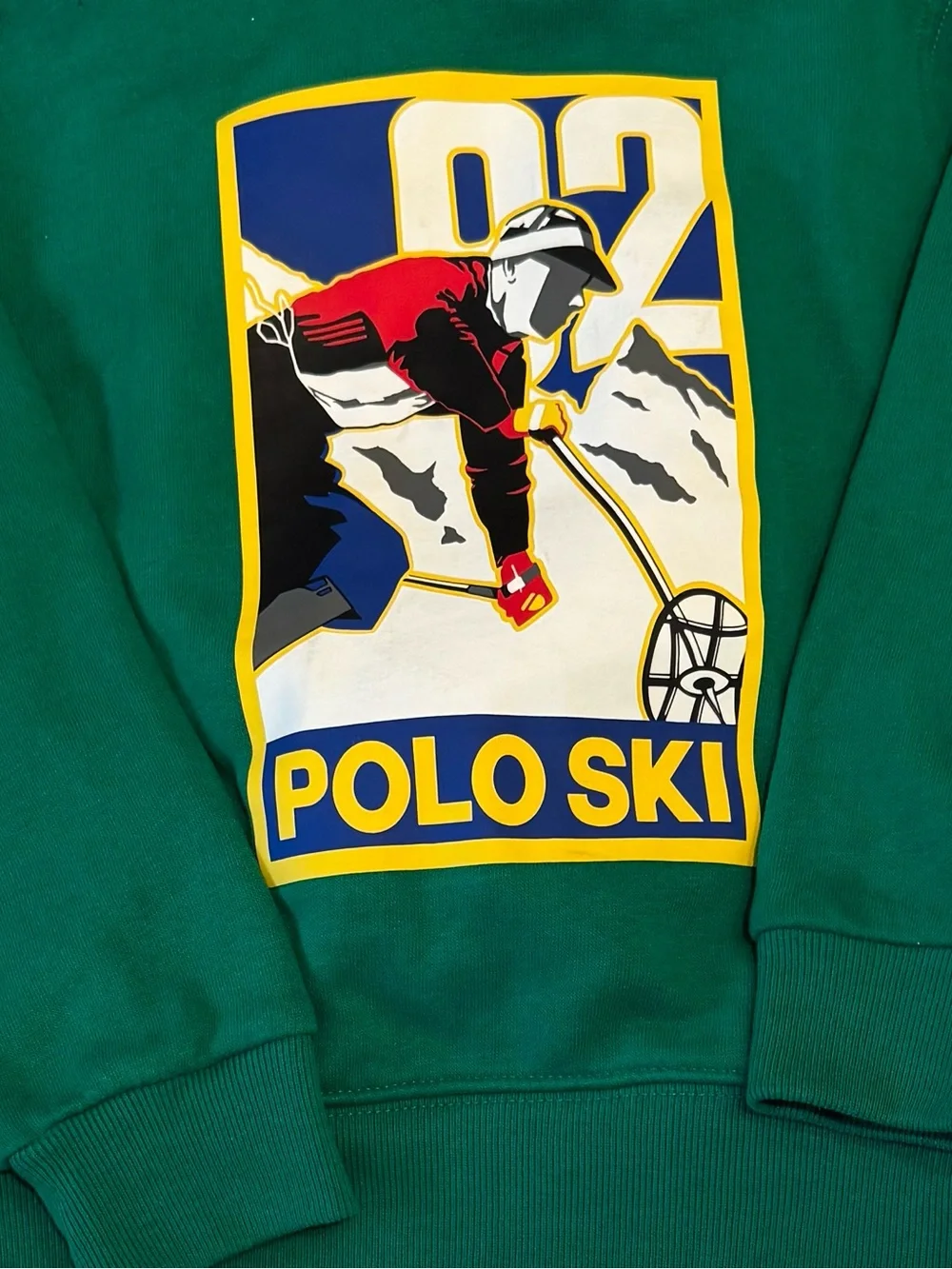 Boys Polo by Ralph Lauren Green Polo 92 Ski Fleece lined Hoodie w/Side Pockets